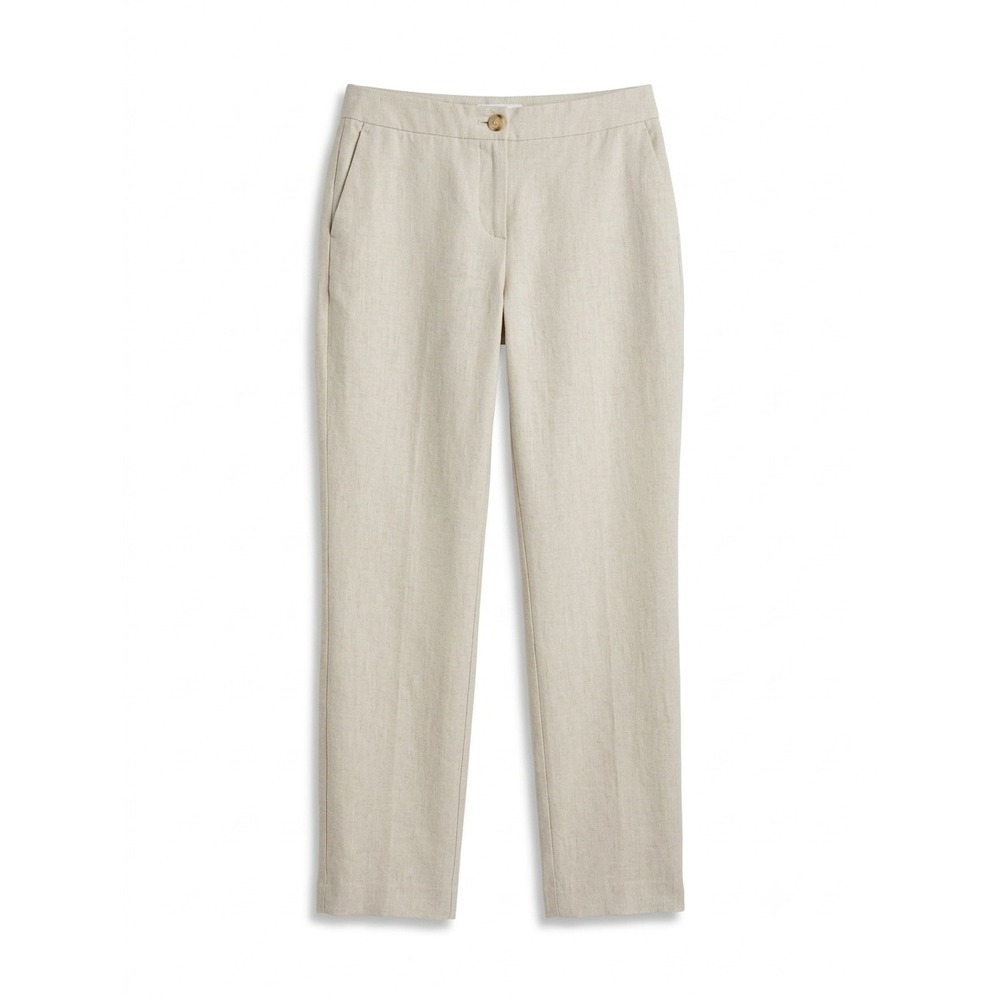 J. Jill Pure Jill Women 2 Petite Beige Ankle Trousers Elastic Back Straight Leg